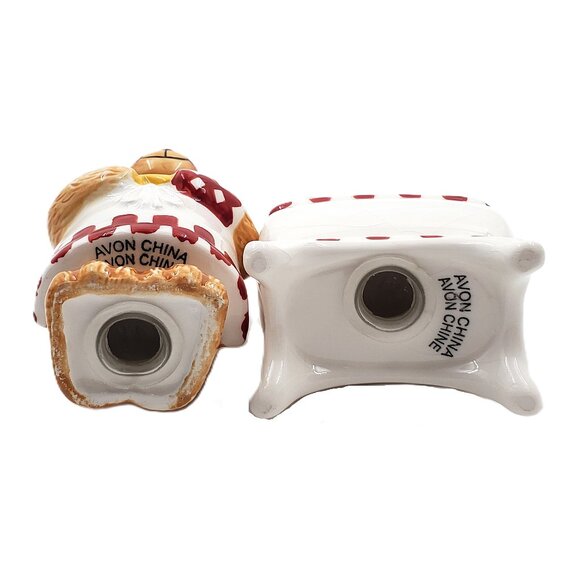 RARE Vintage “Avon” Ceramic “Bear Chef” Salt & Pepper Shakers – NEW - Picture 4 of 5